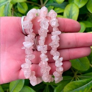 5/$25 Rose Quartz Stretch Bracelet • Crystal Healing • Pink Stone